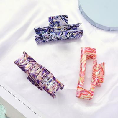 China Hair Accessories Wholesale Plastic Square Strong Hair Clip Matte Candy Color Plug Hair Claw Clip For Women for sale