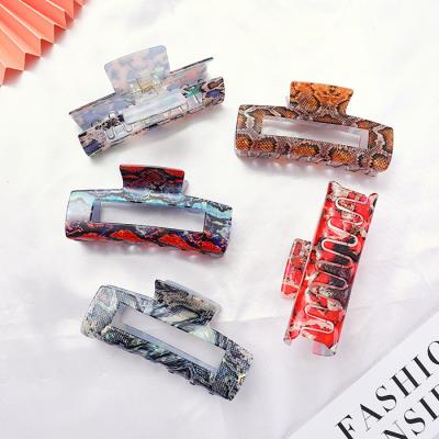 China Hair Accessories Wholesale Korean Hot Selling Central Institute of Statistics Large Square Resin Hair Claws Clip Hair Claws for Girls Women for sale