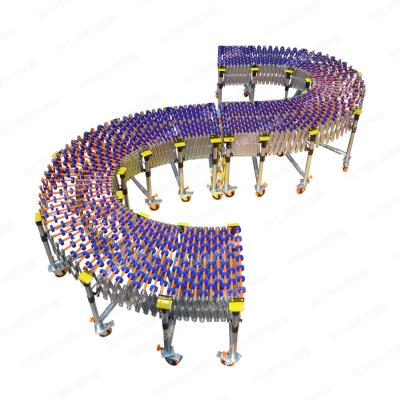 China Screw Conveyors Wholesales Roller Conveyor ABS Skid Flexible Manual High Quality Telescopic Wheel Conveyor for sale