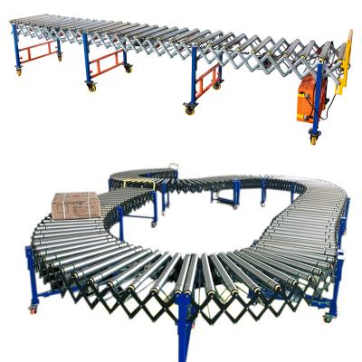 China Sturdy And Durable Factory Made Automated Powered Telescopic Gravity Roller Conveyor For Warehouse Conveyor System for sale