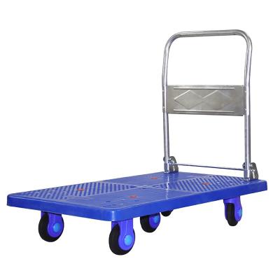 China Heavy Duty Handcart 500kg Tool Metal Plastic Steel Platform Strong And Durable Bearing Foldable Hand Carts Cart for sale