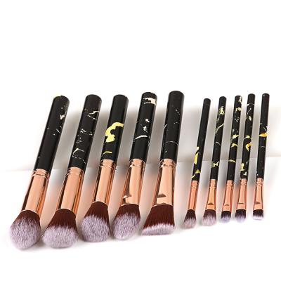 China Durable Easy To Wear And Use High Quality Marble Makeup Brush 10PC Makeup Brush Kit For Woman for sale