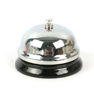 China Silver Color Metal Building Call Bell Europe Service Bell 10 Diameter Round Shape Antirust Desktop for sale