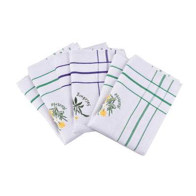 China Wholesale Linen Towels Cotton Dish Towels Embroidery QUICK DRY Organic Kitchen Towel for sale