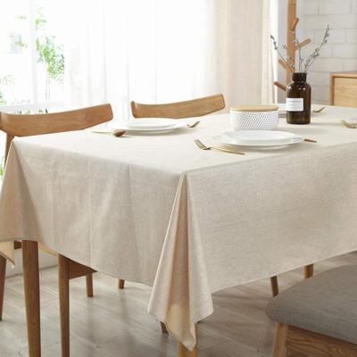 China Disposable yarn dyed linen/cotton round napkins woven techniques square runner tablecloth rectangle and jacquard style tablecloth for sale