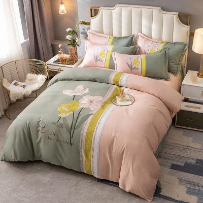 China Modern Design Bedding Set Nondisposable Luxury Cotton Fabric Soft For Single 3PCS Bed Sheet for sale