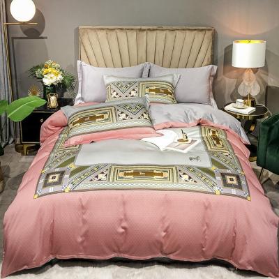 China High Quality Anti-Static Home Decoration Bed Linen Cotton Soft Printed For Double Bed Sheet Set for sale