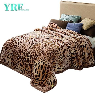 China PORTABLE 2 Ply Design Fleece Leopard Print Silky Soft Thick Reversible Blanket for sale