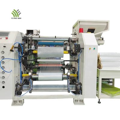 China Building Material Shops Plastic Films Rewinding Machine Stretch Film Rewinder for sale