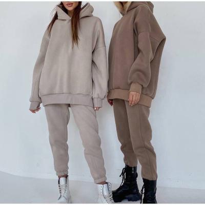 China Autumn Casual Fleece Hoodies Tracksuit Oversized Sports Tracksuit Two Piece Set Wholesale QUICK DRY Set For Women for sale