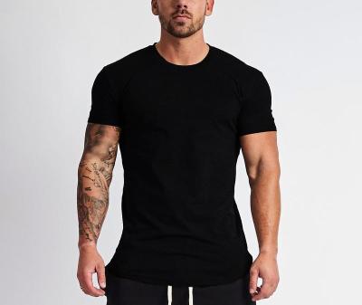 China Custom Made Anti-pilling New Fitness Clothing T-shirt Men's O-Neck Bodybuilding Plain Cotton T-Shirt For Gym Wear for sale