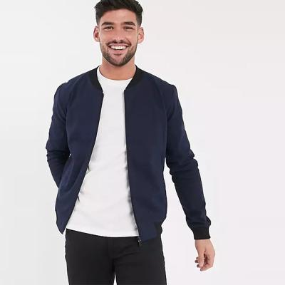 China 100% Cotton Navy Color New Arrival Polyester Mens Baseball Collar Windbreaker QUICK DRY Causal Jacket Lightweight Bomber Jacket for sale