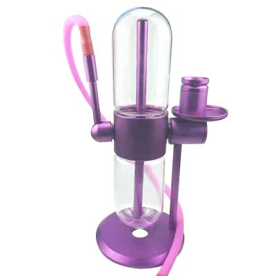 China Free Custom Color Stainless Steel Purple Gravity Hookah For 360 Cachimba Rotating Glass Shisha Hookah Set Gravity for sale