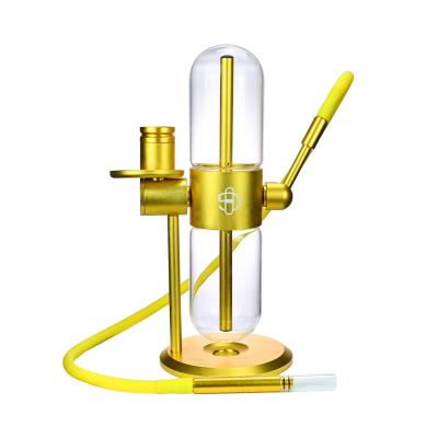 China Custom Stainless Steel 360 Gravity Yellow Hookah For Rainbow Color Hookah Shisha Hose Bowl Gravity Hookah Glass Replacement for sale