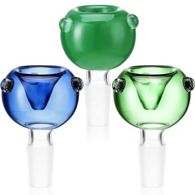 China New Hookah Art Glass Bowl Pipe Glass Pipe Accessories Hookah Brass Cigarette Accessories Glass Bowl for sale