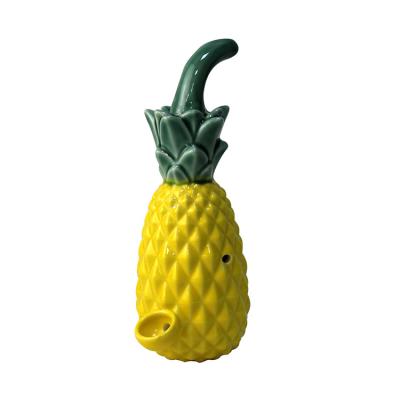 China Ceramic Mug+smoking pipe pineapple pipe mug for fruit shape juice cup with custom made smoking pipe pipe mugs for sale