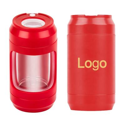 China Cola Can New Hot Sale Air Tight Storage Bottles Tobacco Herb Jar With Grinder 4 In 1 Expanding Spice Stash Jars Container for sale