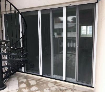 China Home And Commercial Environment Mosquito Mesh Screen Trackless Insect Pleated Door for sale