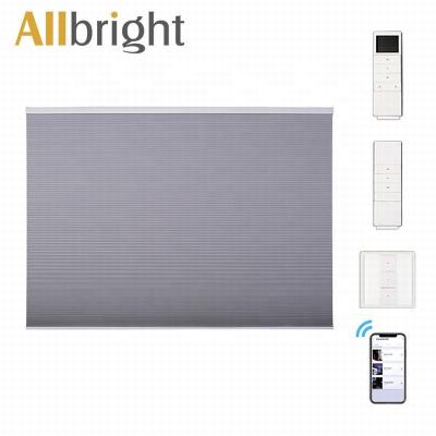 China Electrica persiana wifi blackout blackout half print CLASSIC white half motorized non woven smart honeycomb for sale