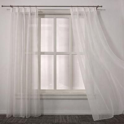 China Easy Translucent To Installation Custom Design Stock White Sheer Fabric Room Curtains In Rolls for sale