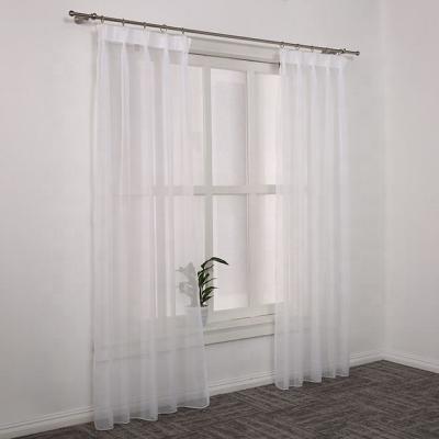 China Factory Supply Sheer Tulle Curtain Panel Beautiful Translucent White Terylene Drapery for sale