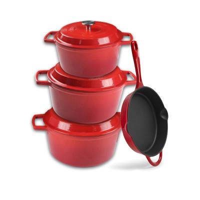 China Sustainable Festival Gifts 7pcs Melting Enamel Cooking Pot Set Enamel Melting Cookware Sets for sale