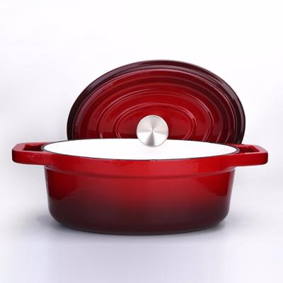 China Sustainable Wholesale High Quality Food Warmer Casserole Cast Iron Enamel Cooking Pot Cast Iron Cookware Sets for sale