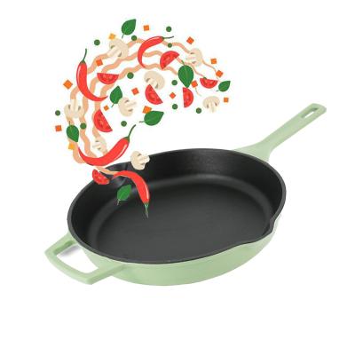 China High Quality Durable Nonstick Enamel Cast Iron Skillet 26cm Enamel Frying Pan Wholesale for sale