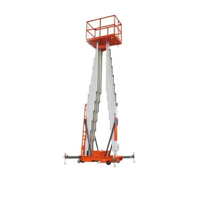 China Hotels Aerial Work Vertical Lifts Single Mast Aluminum Man Lift For Cleaning for sale