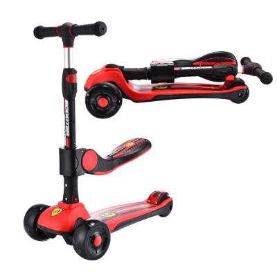 China Child Height Adjustable Seat 3 Wheels PU Wide Foot Pedal Scooter For Child for sale