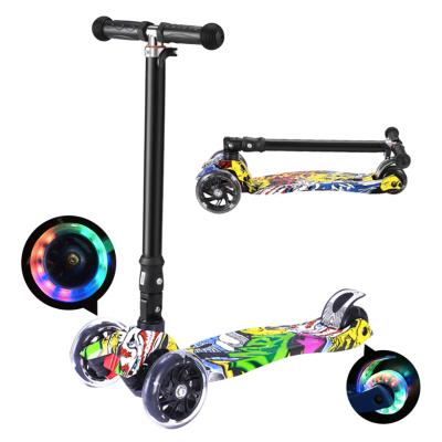 China Kid Children Four Wheels Kick Scooter Adjustable Foldable For Kids for sale