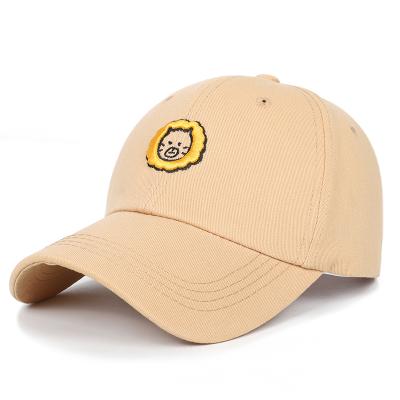 China UNIVERSAL COMMON Lion Bone Cotton Street Sports Solid Color Baseball Cap Sun Visor Truck Hat Cartoon Cartoon Lion Embroidered Baseball Cap Men /Women for sale