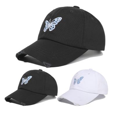 China 2021 COMMON butterfly embroidery baseball cap hats new for women hip hop men's snapback hats outdoor fashion for sale