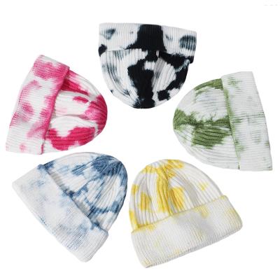 China COMMON 2020 new design Tie-dye printed high quality knitted beanie hat winter for men and women hip hop wool hats for sale