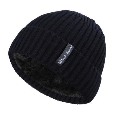 China Winter Men's Skull Knitting Hat More Casual Outdoor Velvet Warm Beanies Knit Hat For Mem Women Acrylic Knit Hats for sale