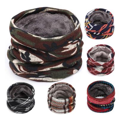 China 2021 winter winter warm bib camouflage scarf outdoor casual men and women plus velvet knit bib woman velvet cotton scarf dots for sale