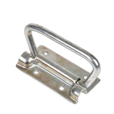 China Minimalist OEM Style Zinc Coated Chest Handle with Backing Plate Screws for Mounting Hole Pulls and Hardware Handles for sale