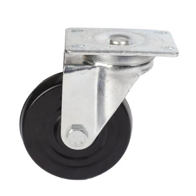 China 4 Inch Caster Wheel Swivel OEM Style Industrial Universal Swivel Side-Mount Casters Rubber Steel for sale