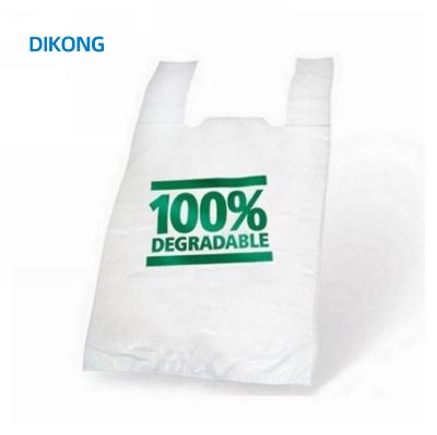 China Logistics Packaging Custom Plastic Packaging Bag Cornstarch PLA PBT Biodegradable Logo Printed T-shirt Shopping Bags for sale