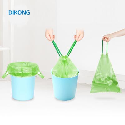 China Logistics Family Use Bio Packaging Plastic Bag Customize Biodegradable PLA Plastic Garbage Bag With Drawstring Handle for sale