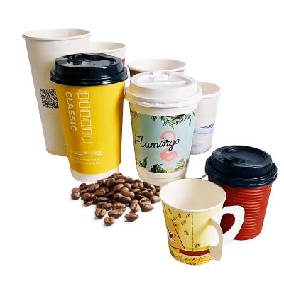 China Custom Printed Paper Cups Eco Friendly Biodegradable/Disposable Packaging Double Ice Cream Coffee Cups 6oz for sale