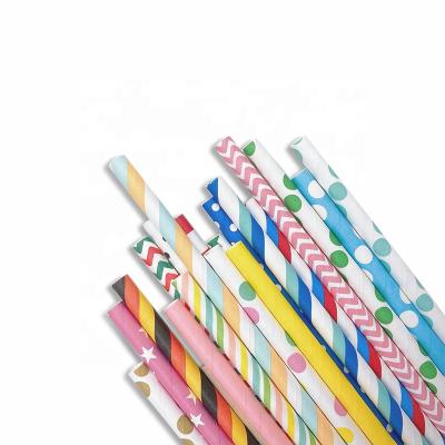 China biodegradable & Wholesale LOGO Colorful Eco Friendly Disposable Compostable Biodegradable Paper Customized Drinking Straw With Print for sale