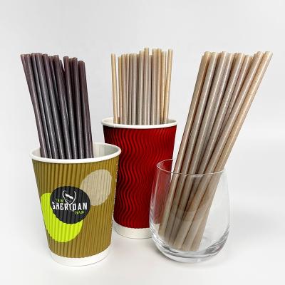 China New 100% Natural Biodegradable Stored Eco-Friendly Disposable Coffee Bean Bagasse Straw, Drinkable Food Grade Eco Compostable Beverage Coffee Grounds Straw for sale