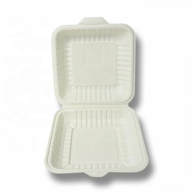 China Cornstarch Eco Friendly Biodegradable Container Box Folding Takeaway Compostable Food Container for sale