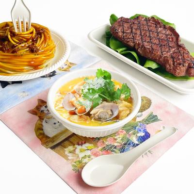 China Environmental Friendly Biodegradable Takeout Food Container Wave 3D Pattern 160ml Round Food Container Biodegradable Soup Bowl for sale