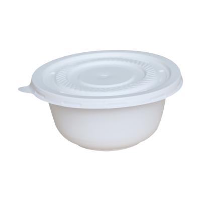 China Environmentally Friendly Healthy Biodegradable Smooth Outdoor Disposable Biodegradable Food Container Soup Noodle Bowl With Lid for sale