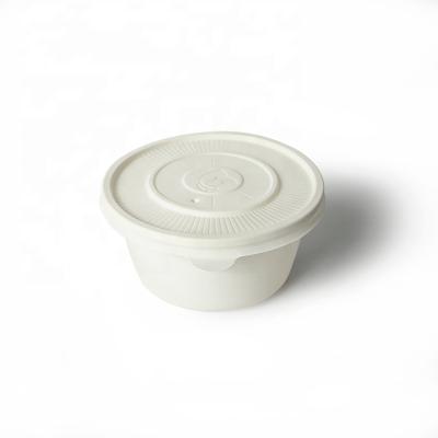 China White12oz Disposable Microwave Salad Cornstarch Biodegradable Biodegradable Soup Takeout Paper Safe Bowl Lids for sale