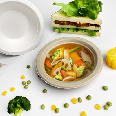 China 12OZ Sugarcane Bagasse Eco Friendly Compostable Bowl Take Away Food Container Biodegradable Disposable Soup Bowl for sale