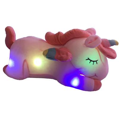 China Rainbow Unicorn Stuffed Animals Soft Plush LED Toy Light Play Glow Up Night Lights Doll Holiday Birthday Gifts For Kids for sale