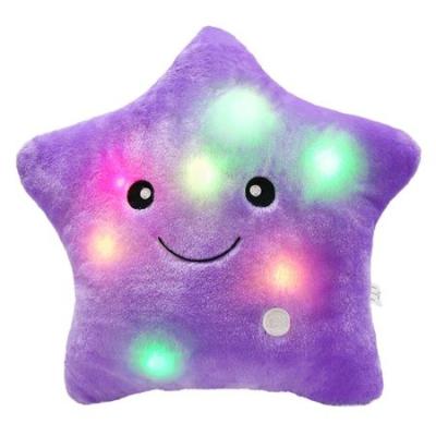 China 2022 Wholesale Cheap Game Promo Christmas Plush Cushion Toy Glow Stuffed Lighting Led Star Pillow for sale